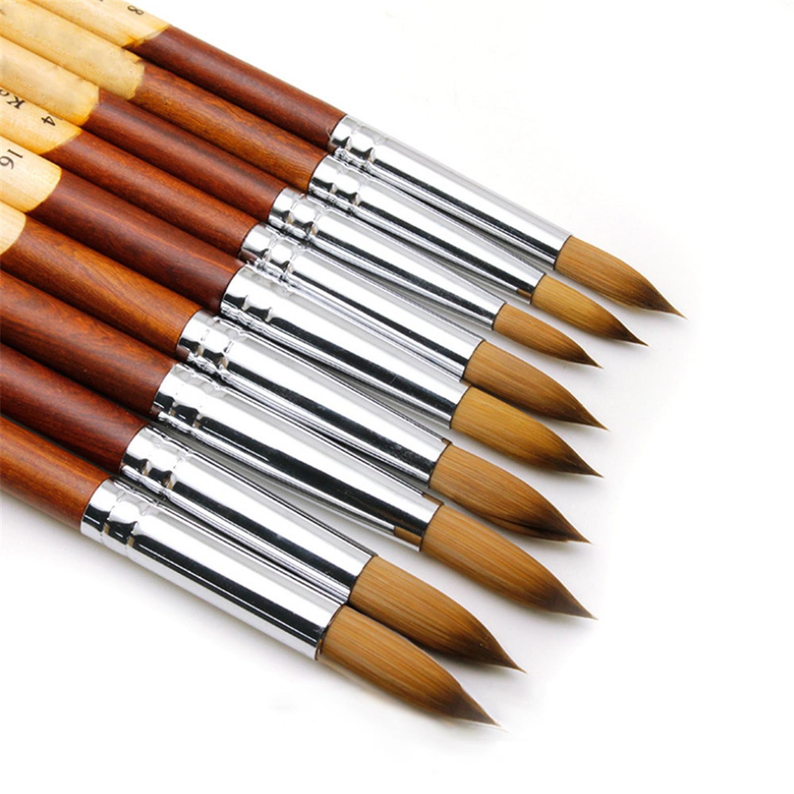 #8-24 Wood Handle Nail Art Brush Draw Polish Painting UV Gel Liner Pen Manicure