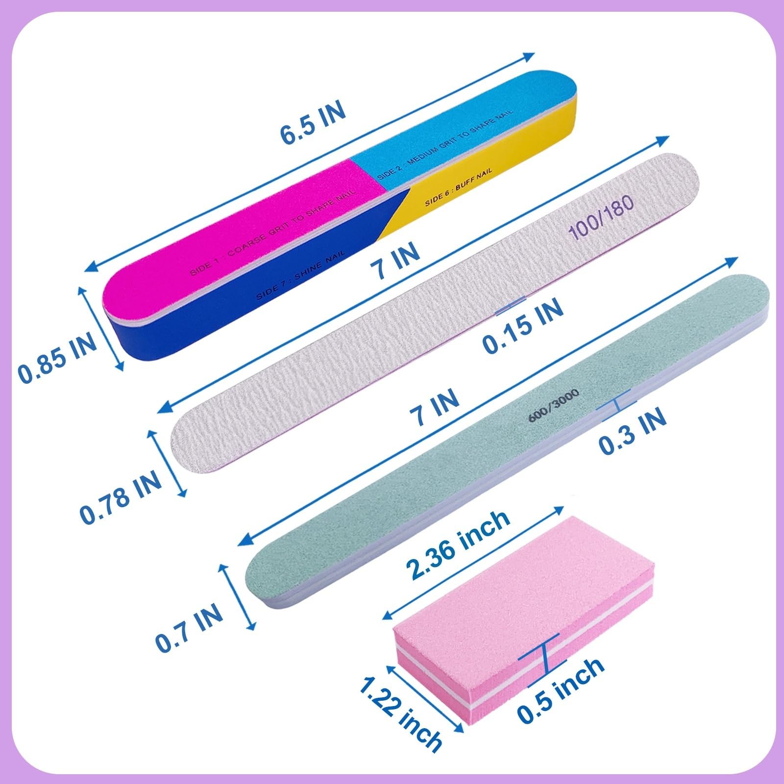 Nail File and Buffer Set (16 Pack), Nail File Kit Professional Nail Files & B…