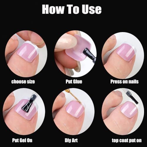 Toe Nail Tips – Short French Square Wearable Toenails French Nude Toe nail tips