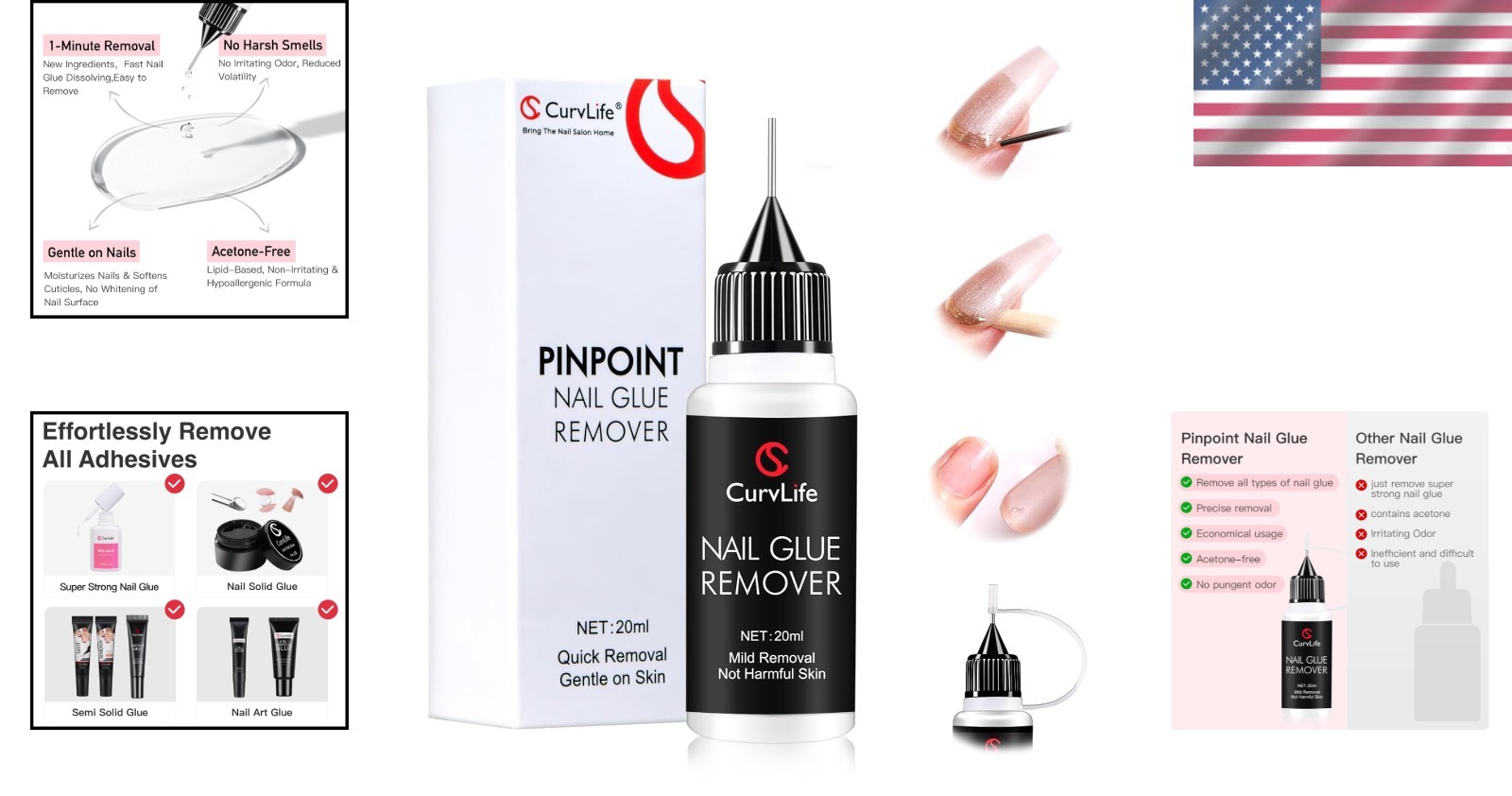 Quick Adhesive Dissolver 20ml – Multi-Functional Remover for Press-On Nails