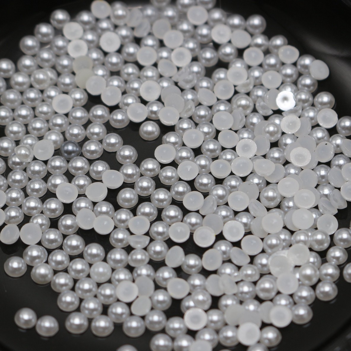 10000 Pcs Pure White Acrylic Flatback Tiny Half Pearl Gem Bead 3mm Nail Art Tips