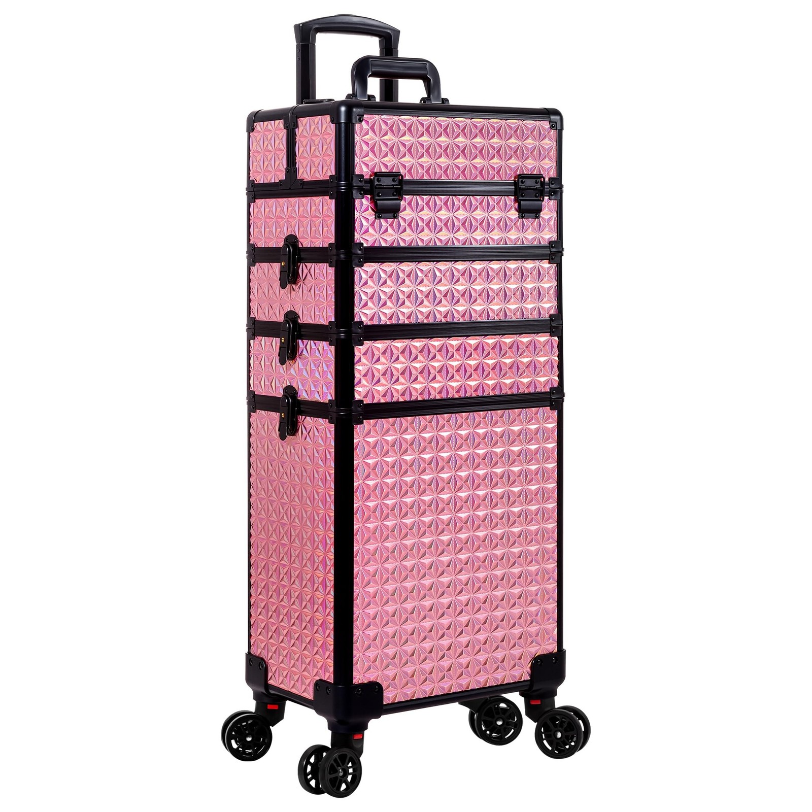 AROUS 5 in 1 Rolling Makeup Train Case Cosmetology Case on Wheels Large Cosme…