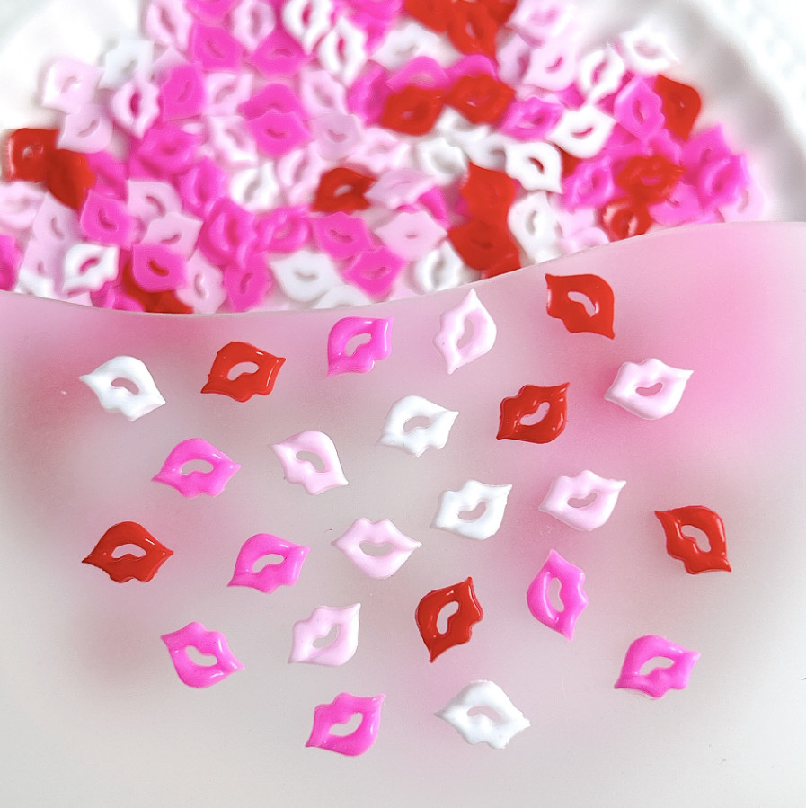 20Pcs Mixed Nail Art Charm Jewelry Accessories Resin Sexy Mouse Lip Flat NH25