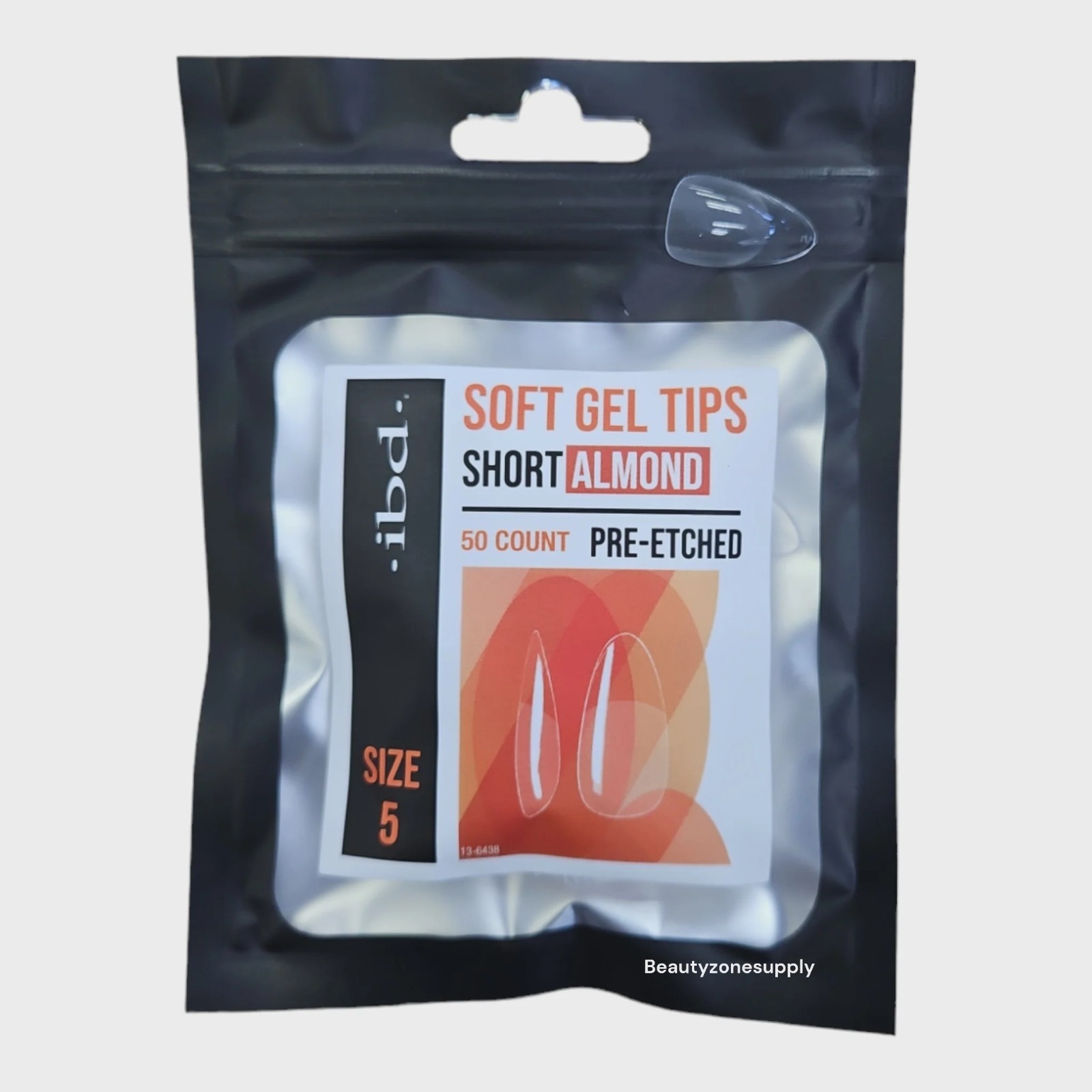 ibd Soft Gel Tips Refill Short Almond #5 (50ct) (3 Pack)