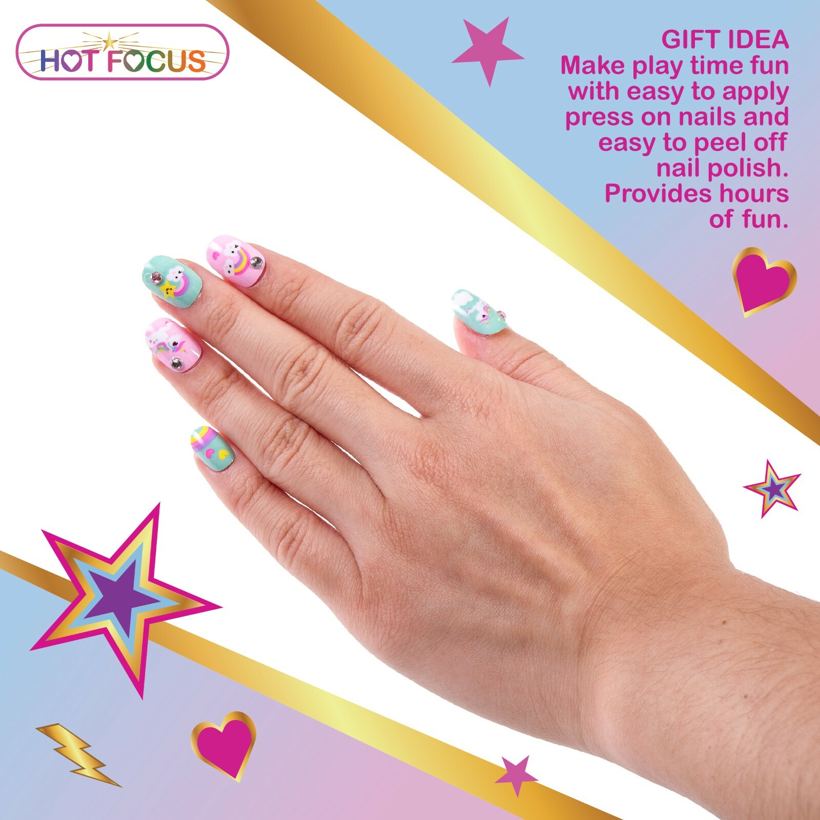 Girls Nail Art Set – 168 Piece Unicorn Non-Toxic Scented Peel Off Nail Polish