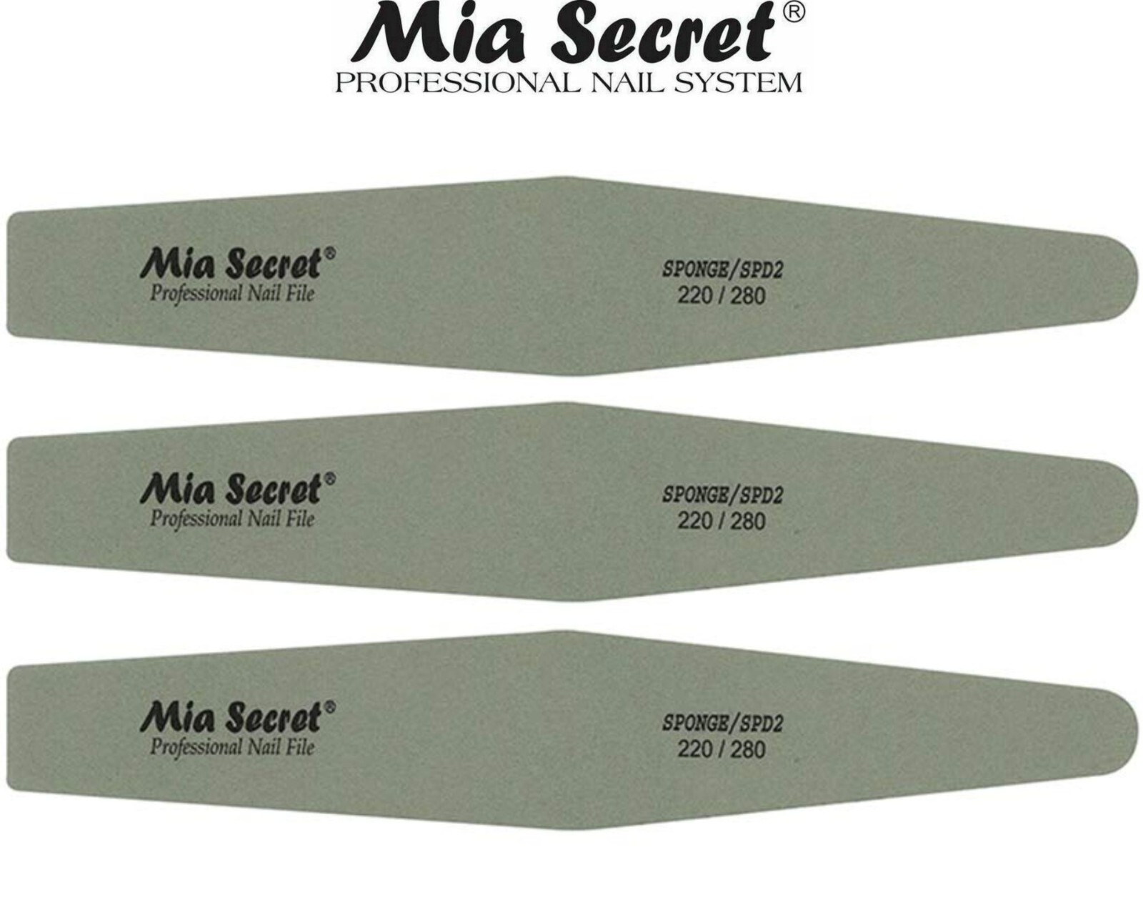 Mia Secret Professional Nail File – SPONGE DIAMOND 220/280 3pcs Combo