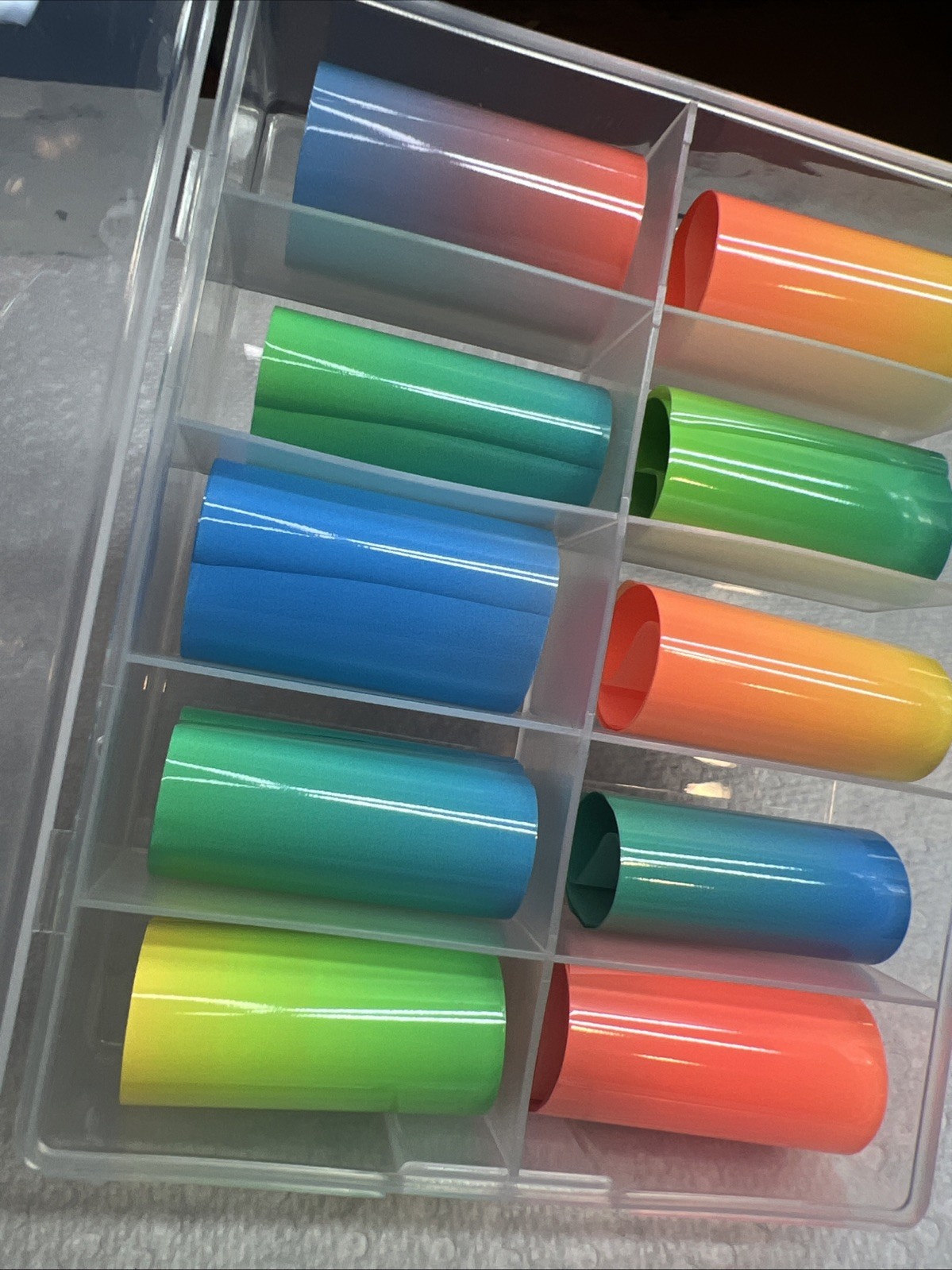 10 Piece Ombré Nail Transfer Foil/Bright Vibrant Colors