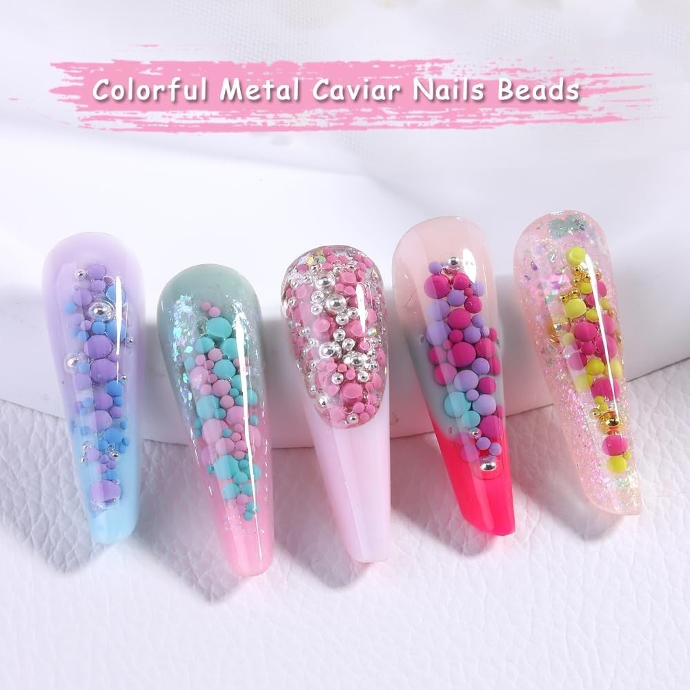 Colorful 3D Nail Rivets – Metal Beads for Gorgeous Acrylic Nail Art