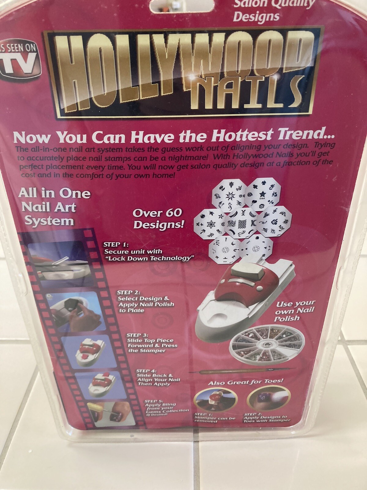 Sealed Inventel Hollywood Nails All In One Nail Art System Kit As Seen On TV