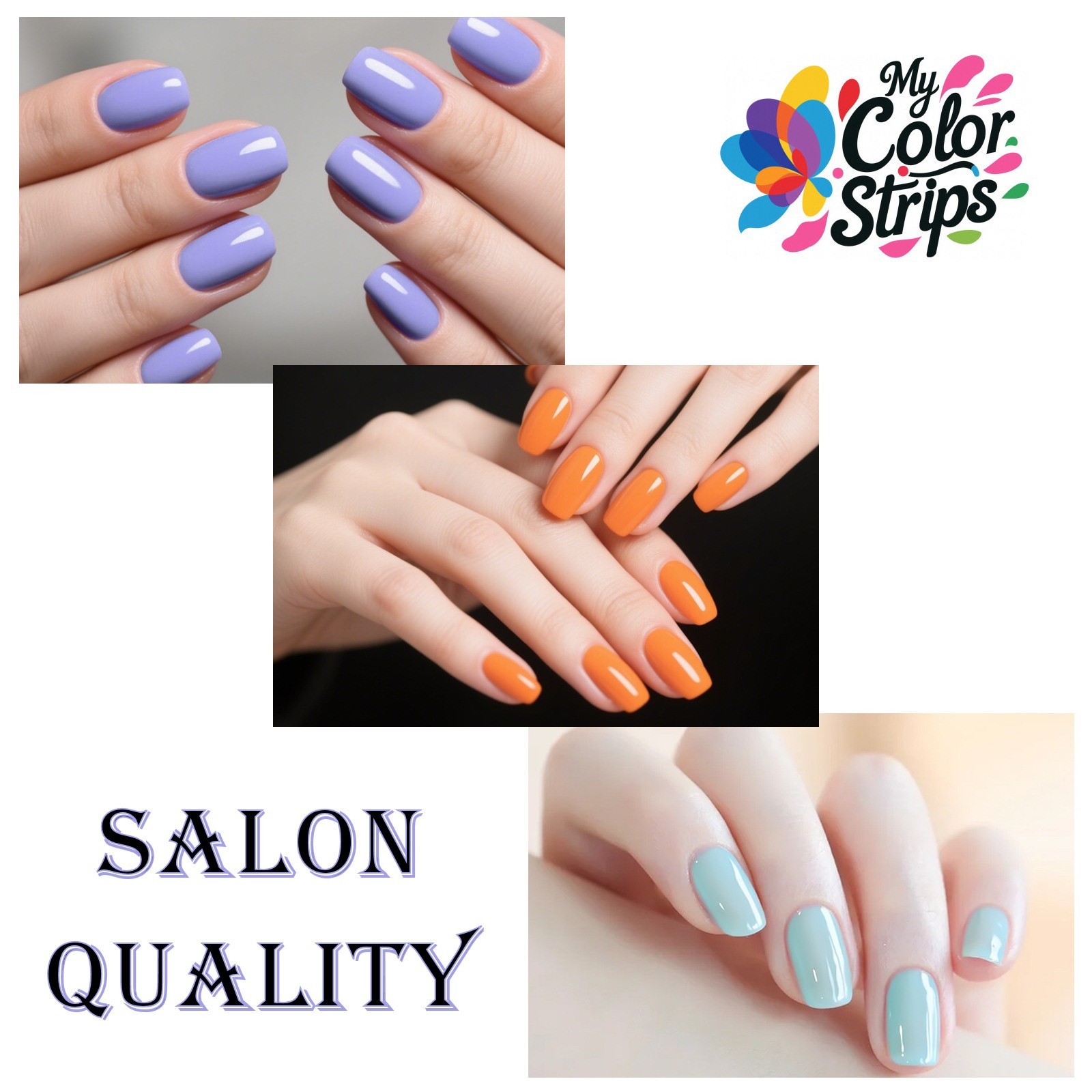 Full Size Nail Wraps Stickers Polish Look Art Self Stick Strips USA