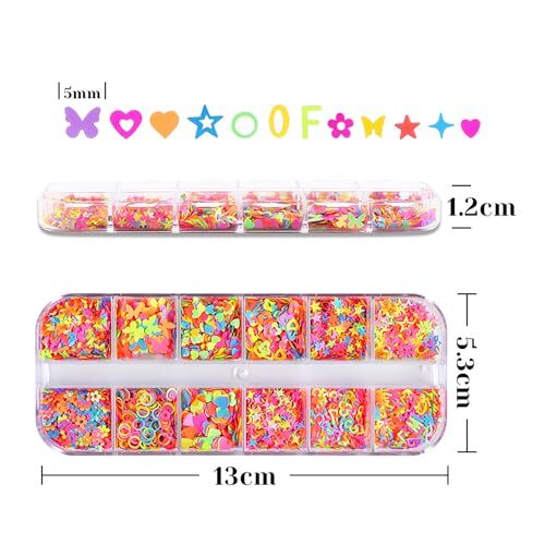Luminous Nail Art Sequins, Fluorescent 3D Nail Glitter Flower and Butterfly