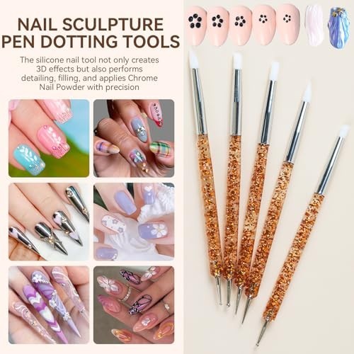 Nail Art Brush Set 18 Piece Acrylic Gel Liner Dotting Tools French Tip Sculpting