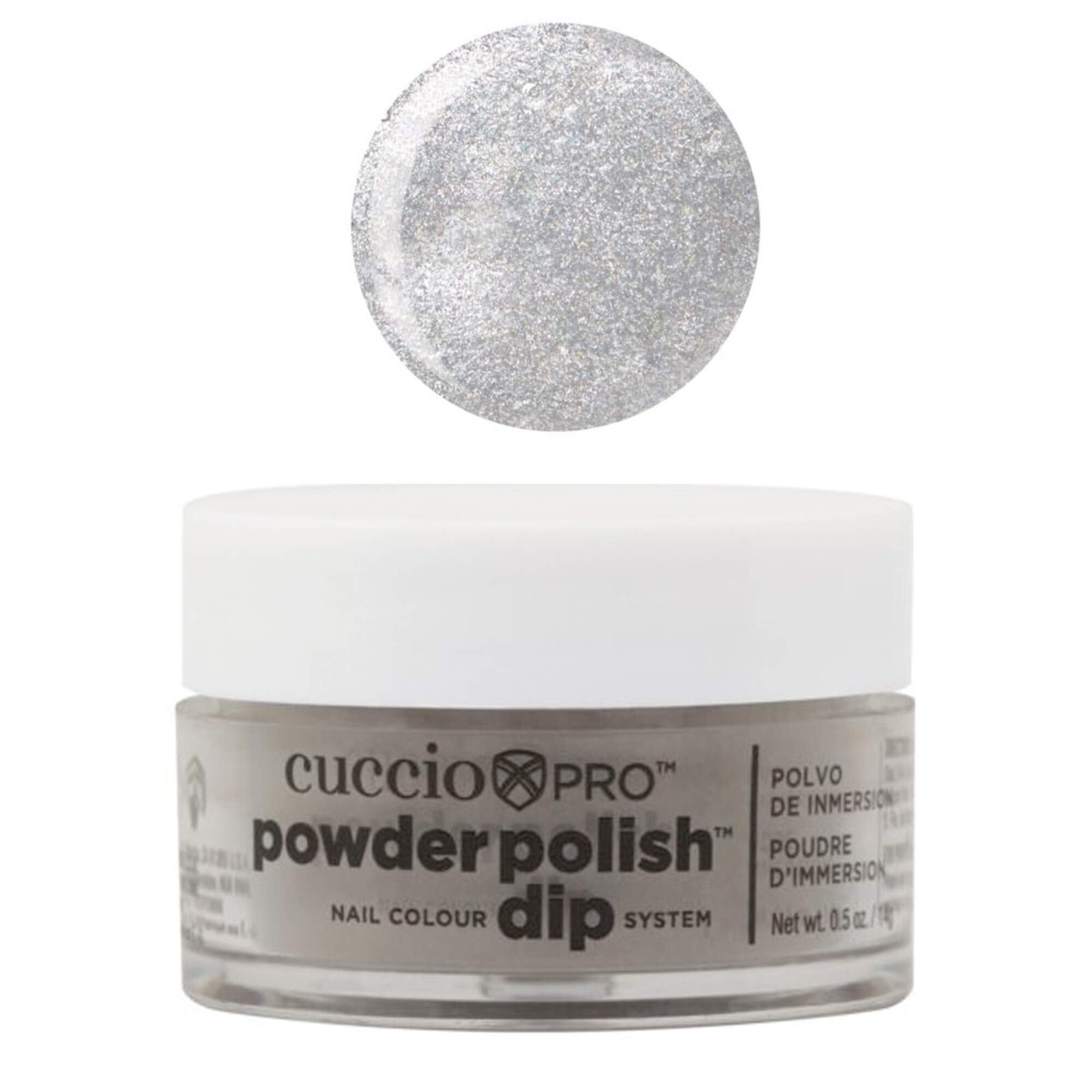 10 CUCCIO PRO Dipping Dip Powder Polish Silver w/silver mica 0.5oz +FREE GIFT!