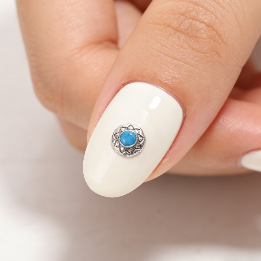 60pcs Retro Stone Nail Charms: Imitation Art Charms – Western