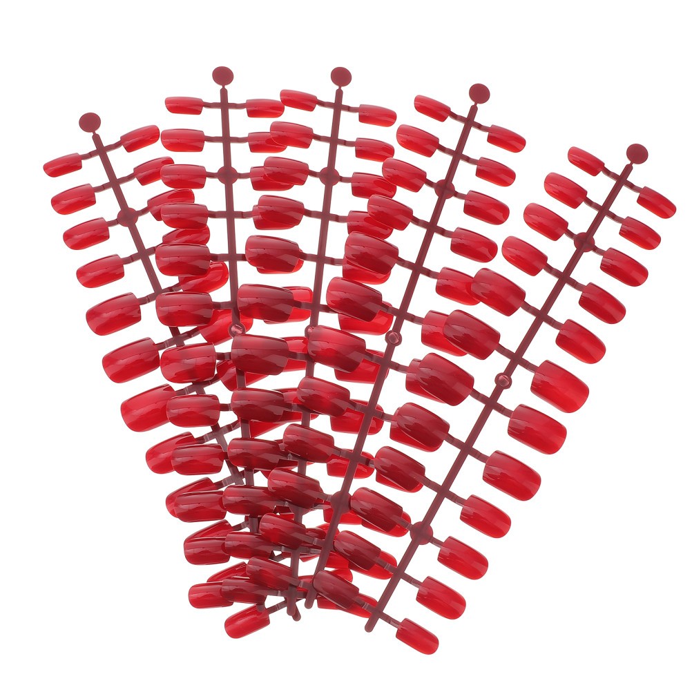 120Pcs Reusable Red False Nail Tips for Nail Art DIY and Manicure Use