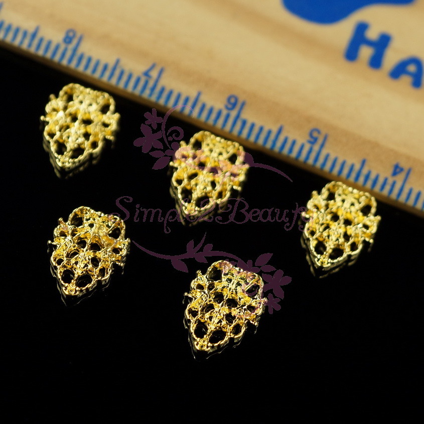 100 Metal Alloy Charms Hollow Out Style Lace Design 3D Acrylic Nail Art Manicure