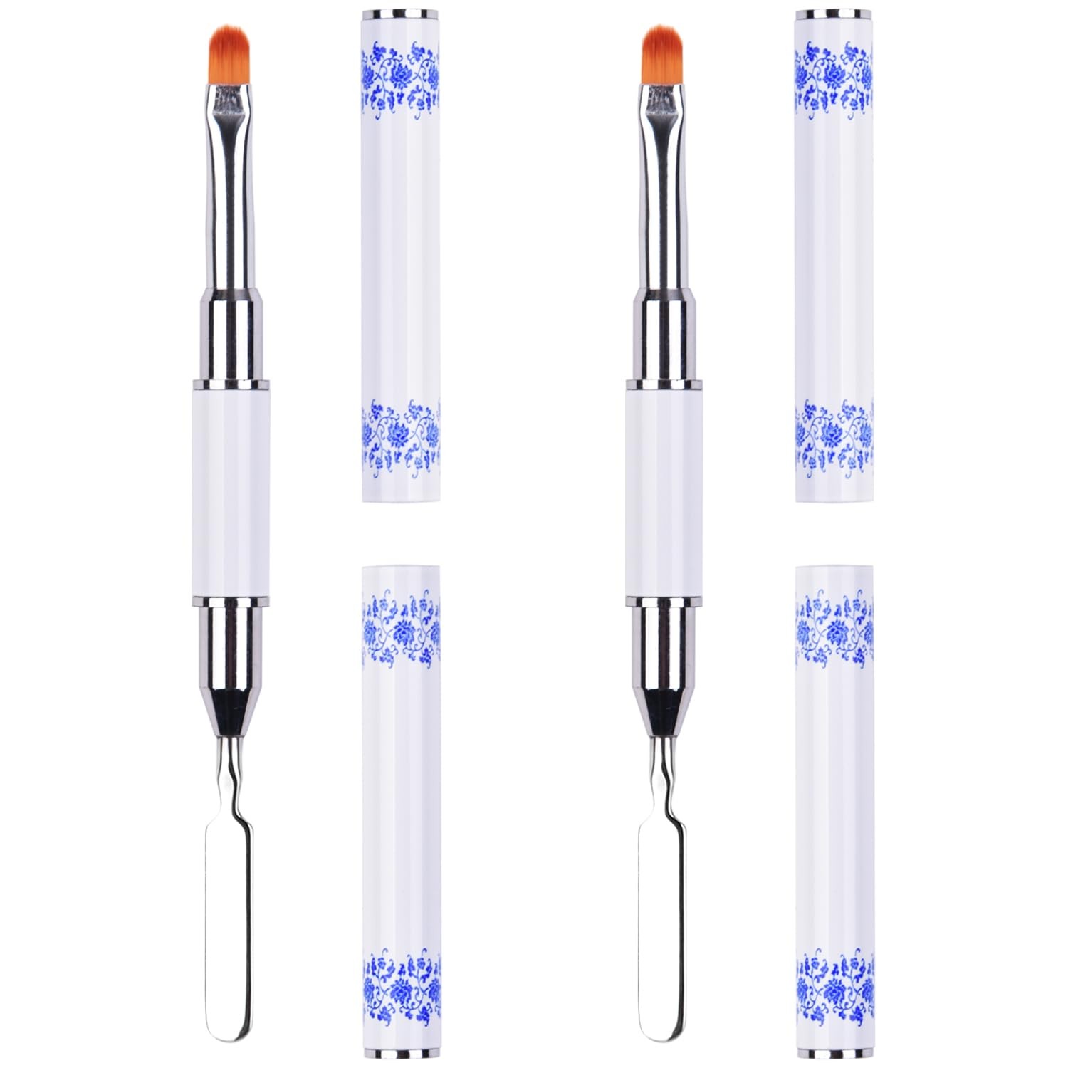 2 Pcs Polygel Brush and Picker Dual-Ended 2-In-1 Nail Brush Slice Tool