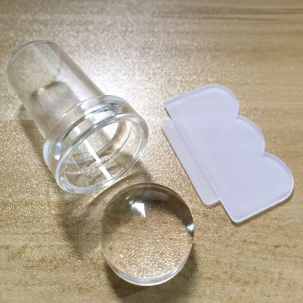 3pcs/set Clear Jelly Silicone Nail Art Stamper Scraper DIY Nail Art Stamper Tool