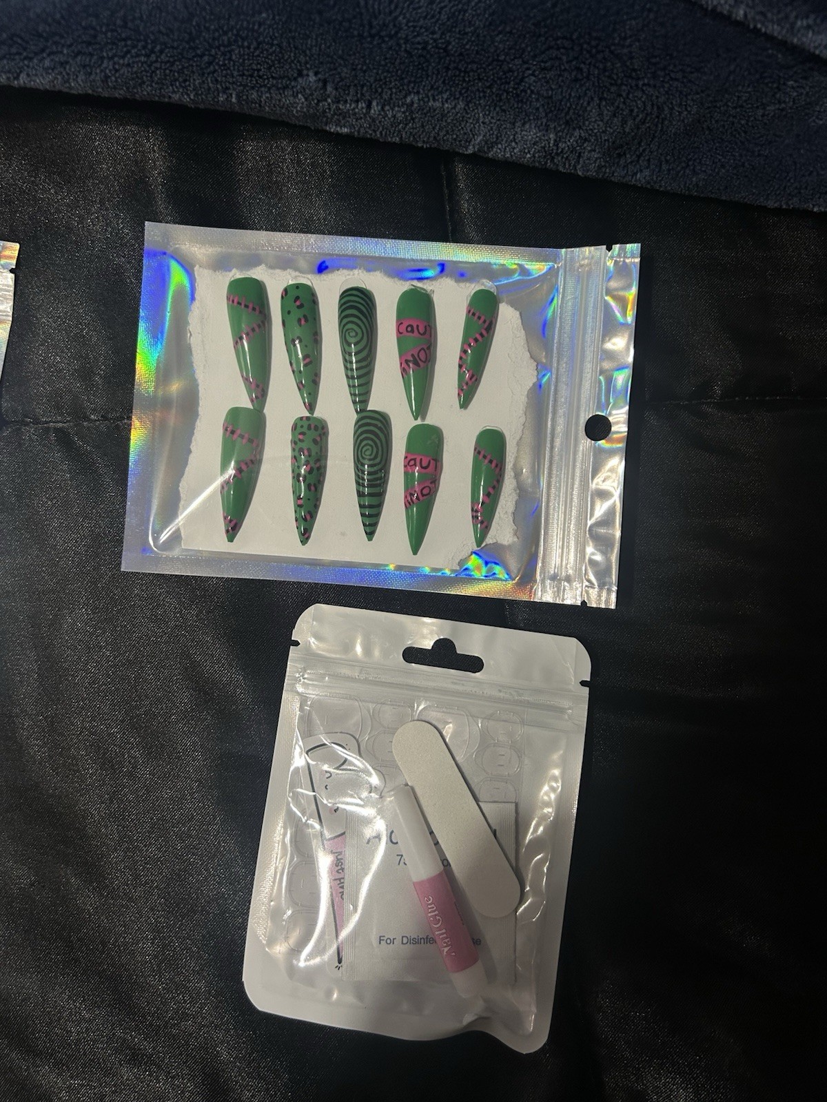 press ons they come with nail file, glue, sticker, and the packaging