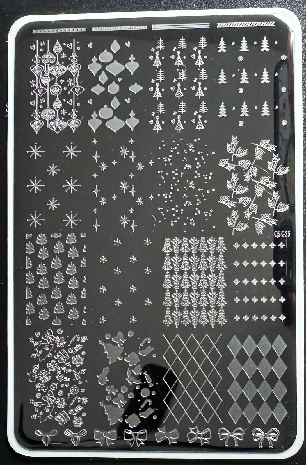 Clear Jelly Stamper CJS C-25 Christmas Metal Nail Art Stamping Plate