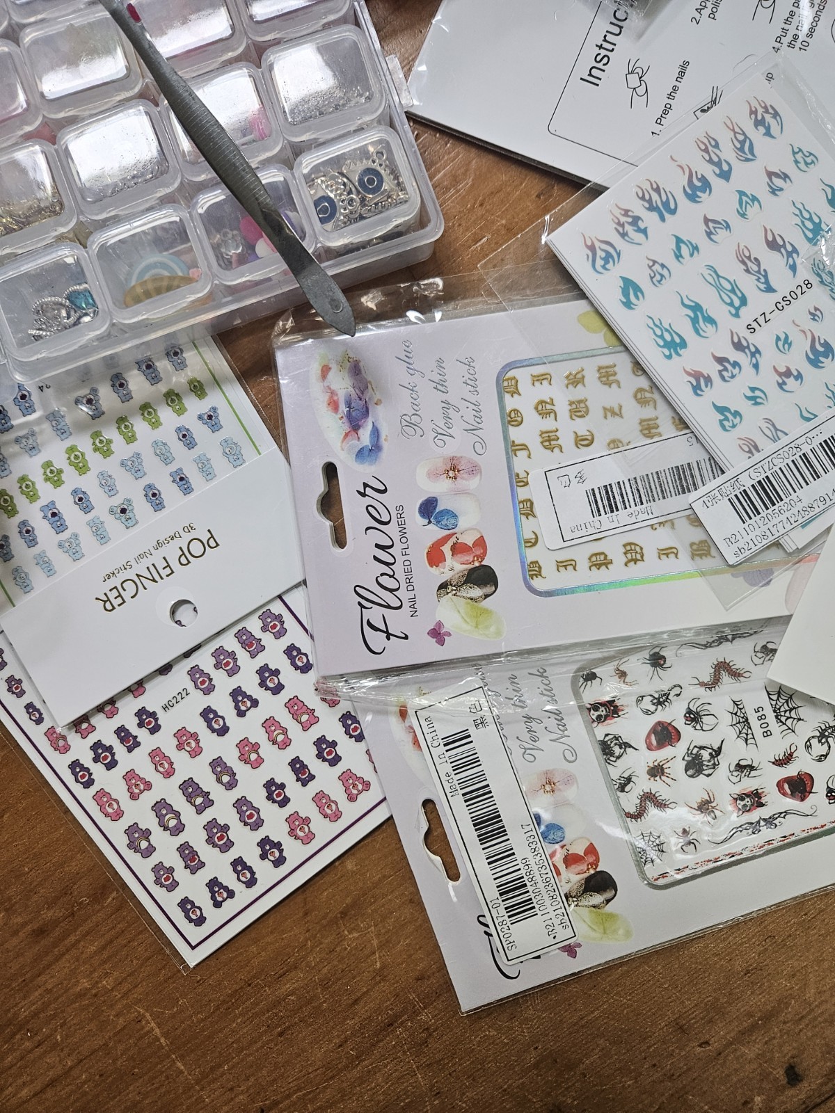 Lot of nail art supplies! A bunch of brand new items. Great deal. with tote