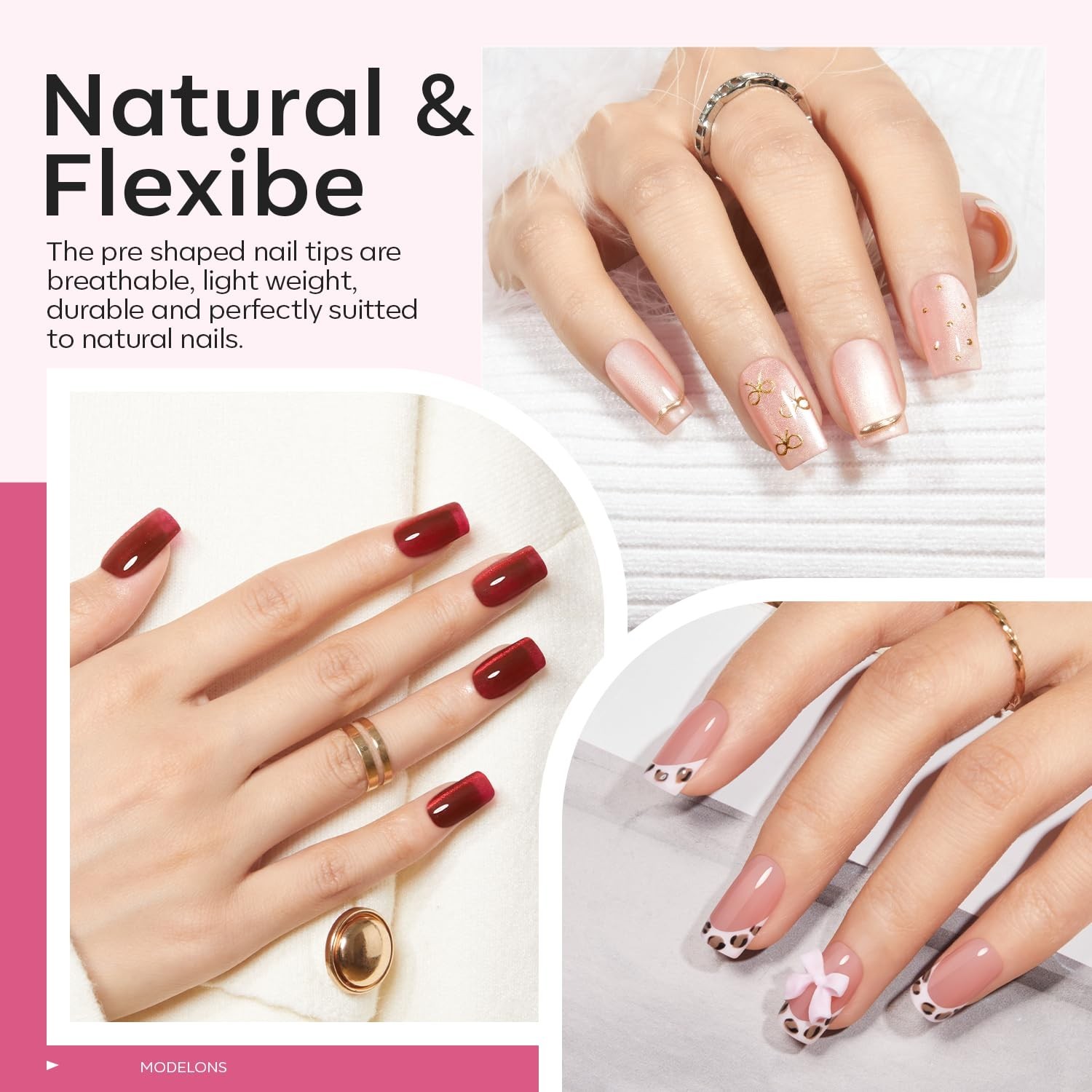 Gel X Nail Kit, Gel x Nail Tips Medium Square, 9-in-One Nail Glue & Portable U V