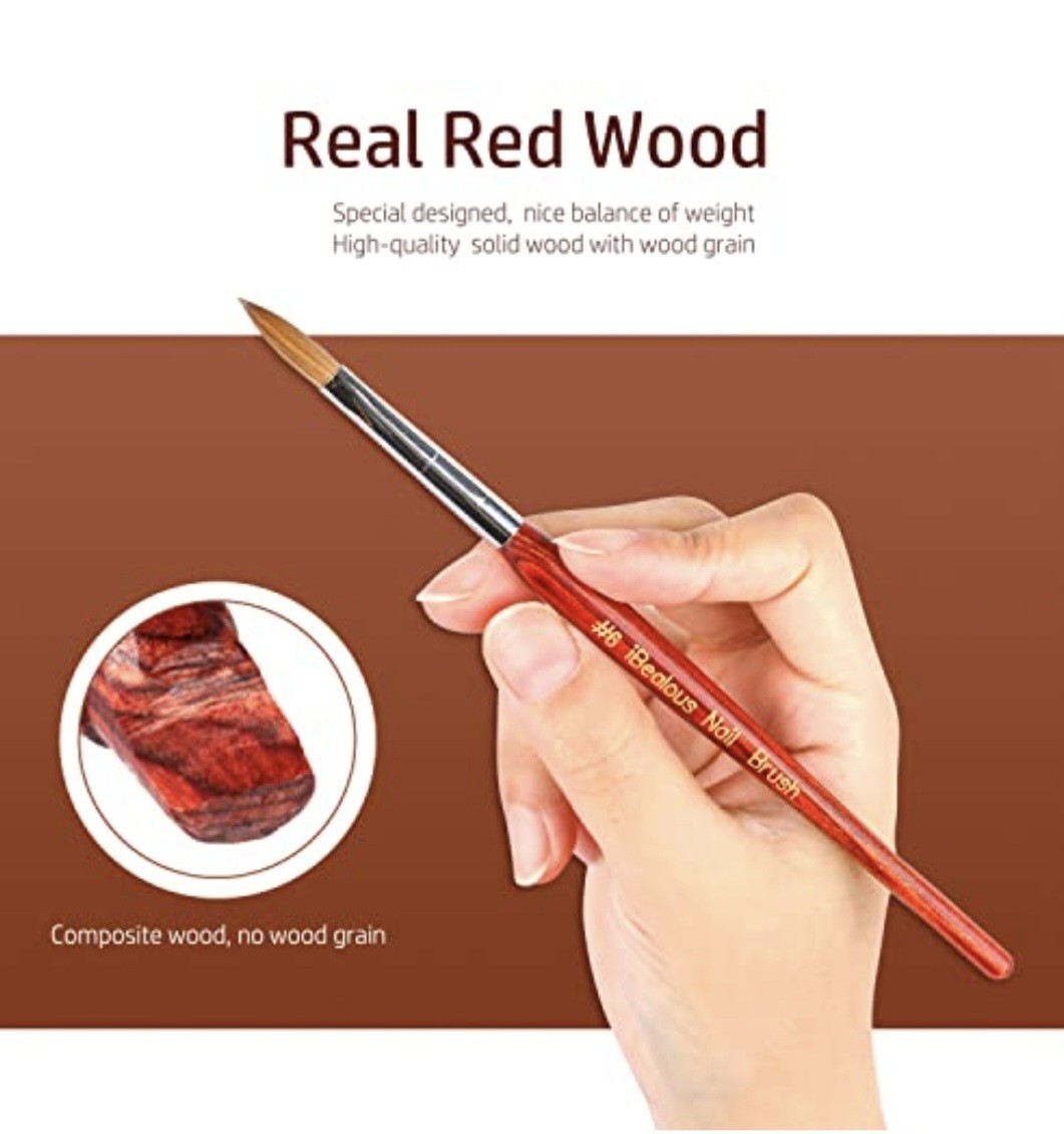 iBealous & Easkep Kolinsky Nail Brushes #8