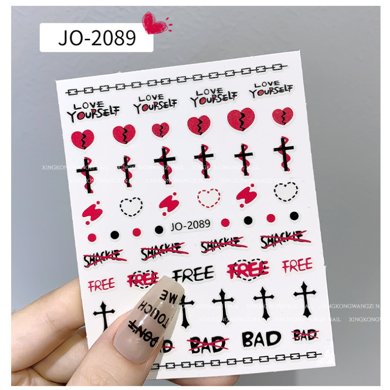 Nail Art 3D Stickers Self Adhesive Decal CROXION Cross Heart Butterfly Moon NH21