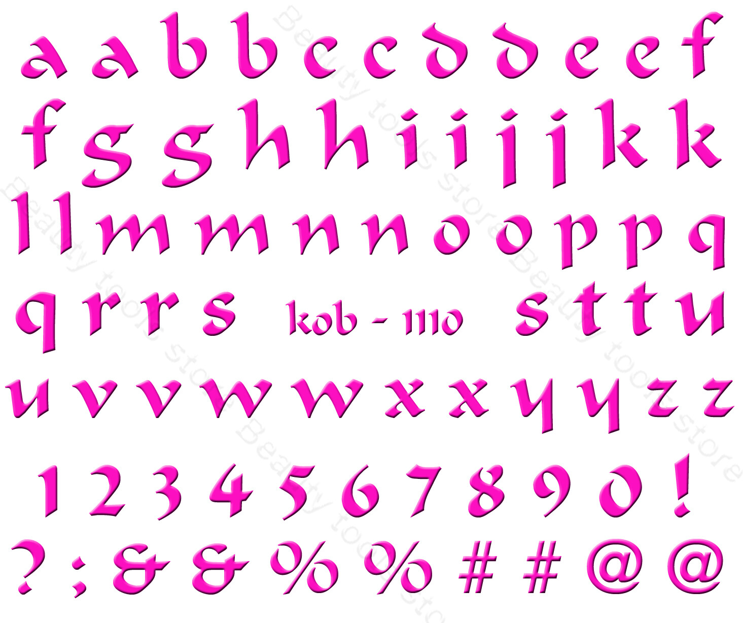 Nail Art Water Transfer Sticker Decal Stickers Pretty Pink Letters KoB-1110