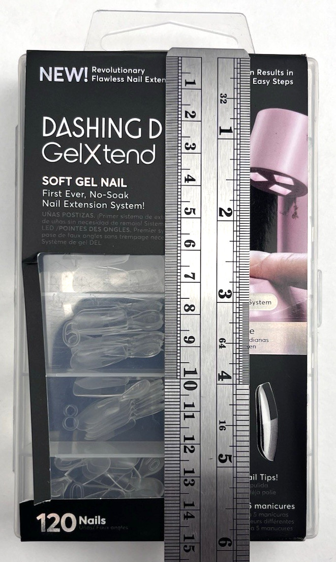 New 2-pk(240Nails) Dashing Diva GelXtend Clear Square Soft Gel Nail Extension