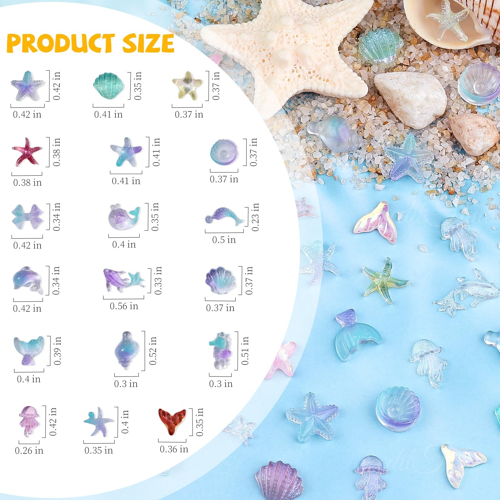 250Pcs Summer Beach Nail Resin Charms Summer Ocean Theme Nail Rhinestones 3D …