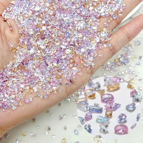 150pcs Colorful Zircon Mini Nail Rhinestones Clear Rhinestones for Nails pink