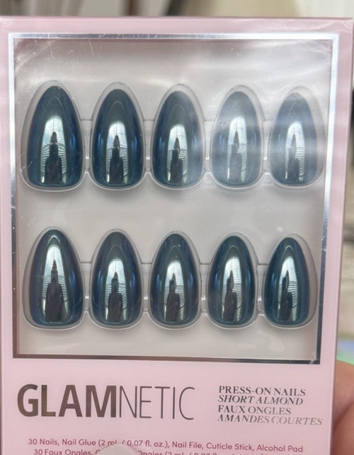 Glamnetic-Midnight Teal Short Almond