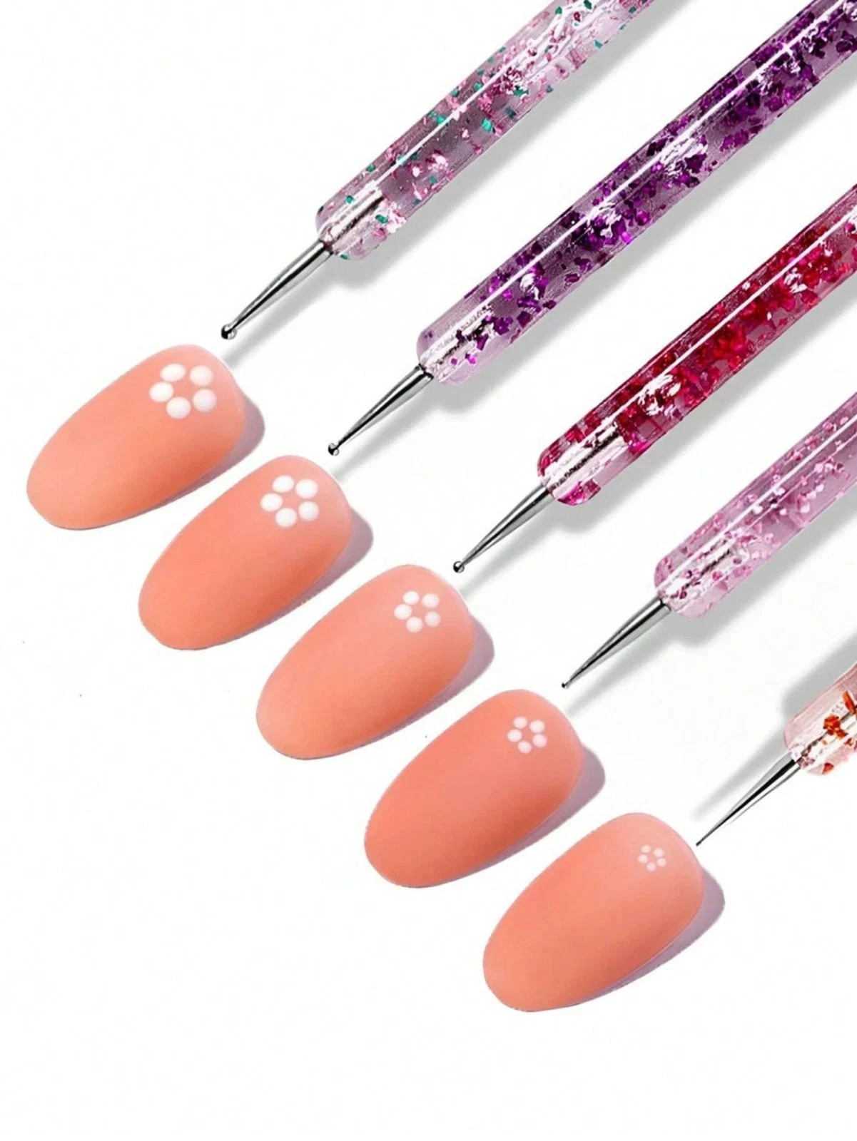 10 Pcs Nail Art Brushes Nail Dotting Tool Nail Art Tools 2 in1 Nail Art Tool Set