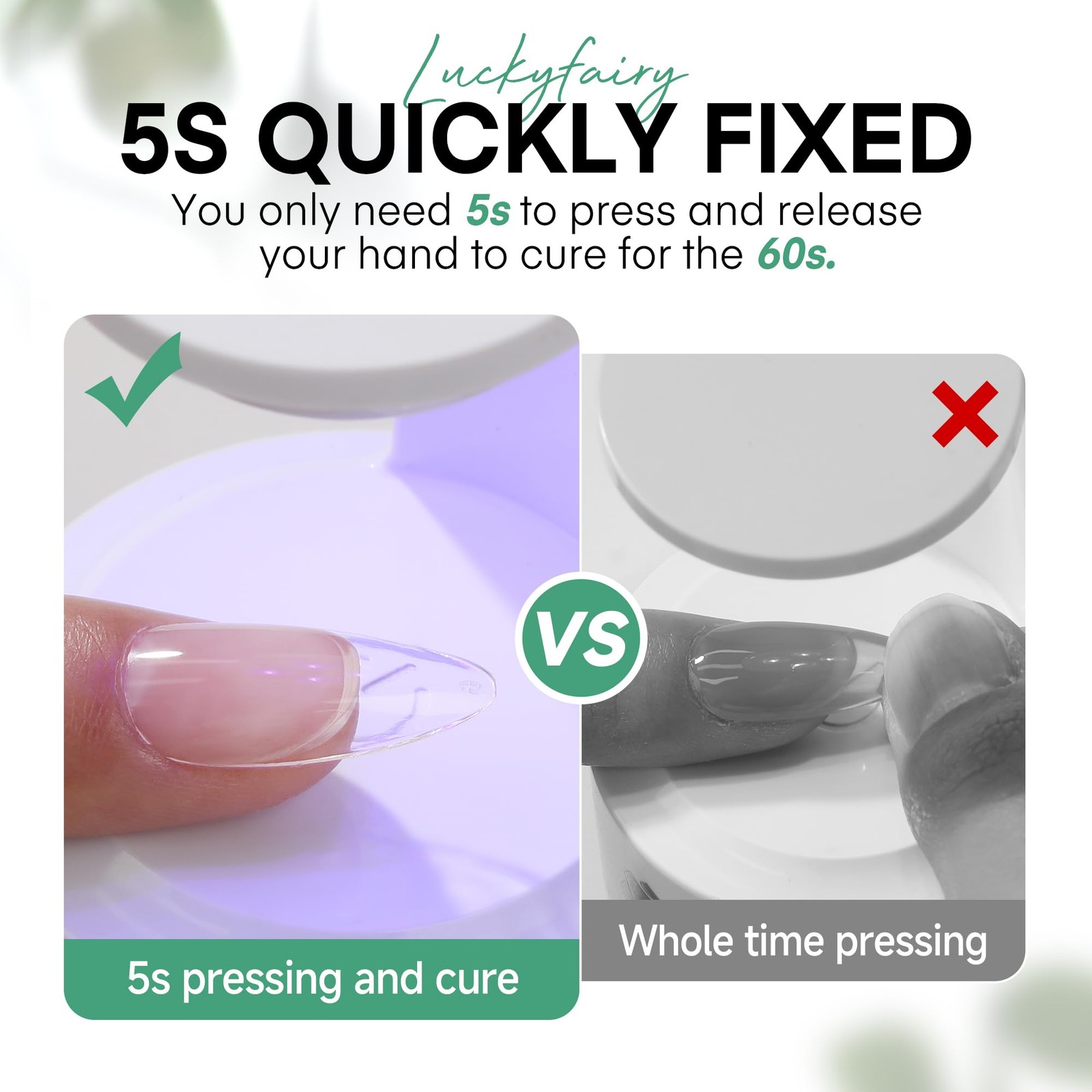 Luckyfairy Nail Glue Gel for Tips, Super Strong Solid U V Clear