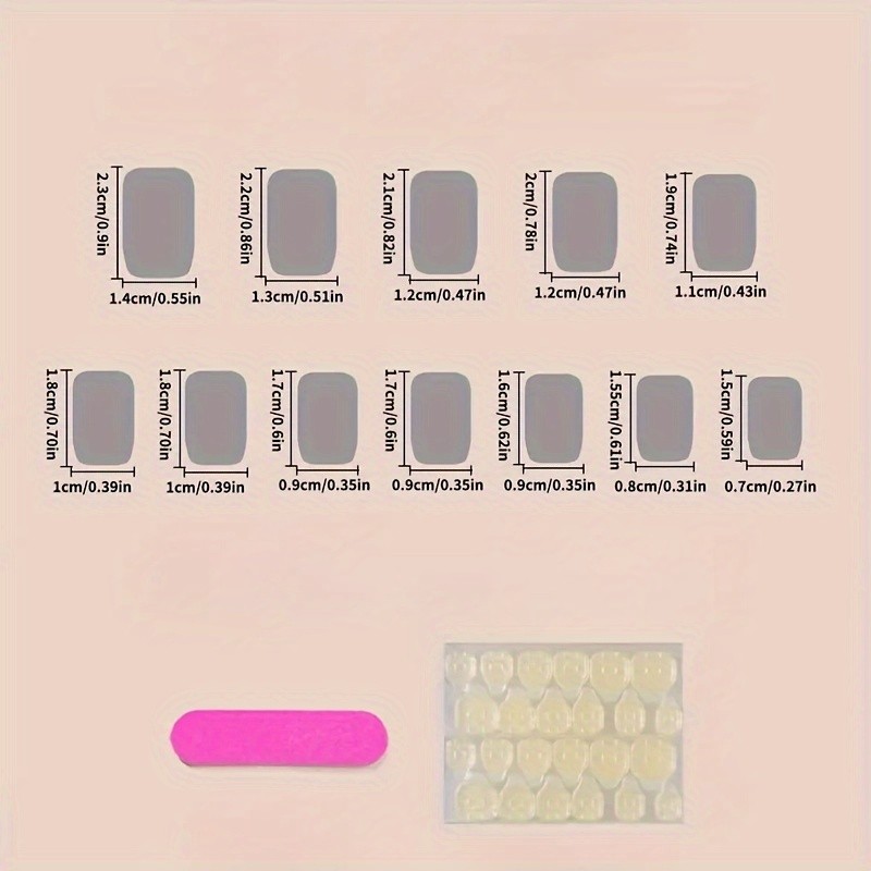 48Pcs-Mauve Shimmer Cat Eye Press on Nails Glossy Short Square Nail Art Set