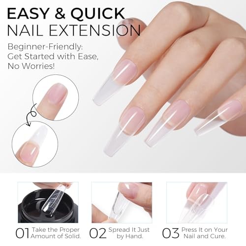 Hard Gel 3D Gel Nail Art Solid Builder Gel for Nails 50g 3D Nail Gel Clear