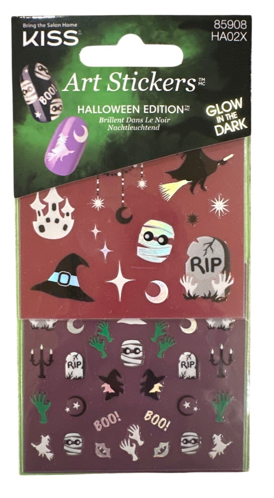 Kiss Art Stickers Glow In The Dark Fun Halloween Edition Ghosts Witches BOO! RIP