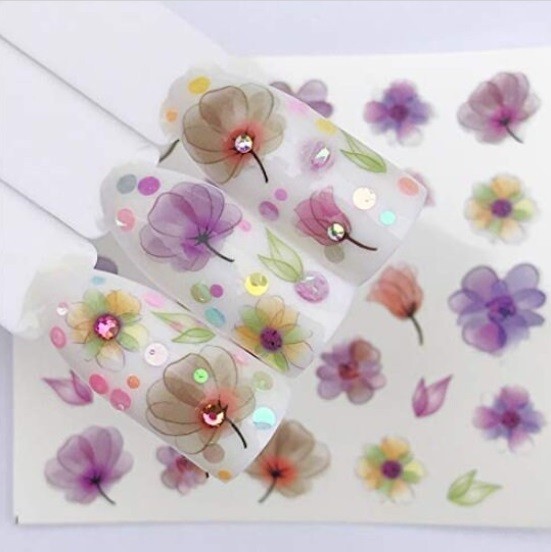 Flower, Floral Nail Art Water Decals DIY Nail (Group 1)