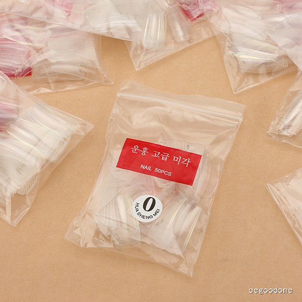 500 PCS Clear Acrylic False Full Nail Tips UV Gel DIY Manicure Nail Art Tools