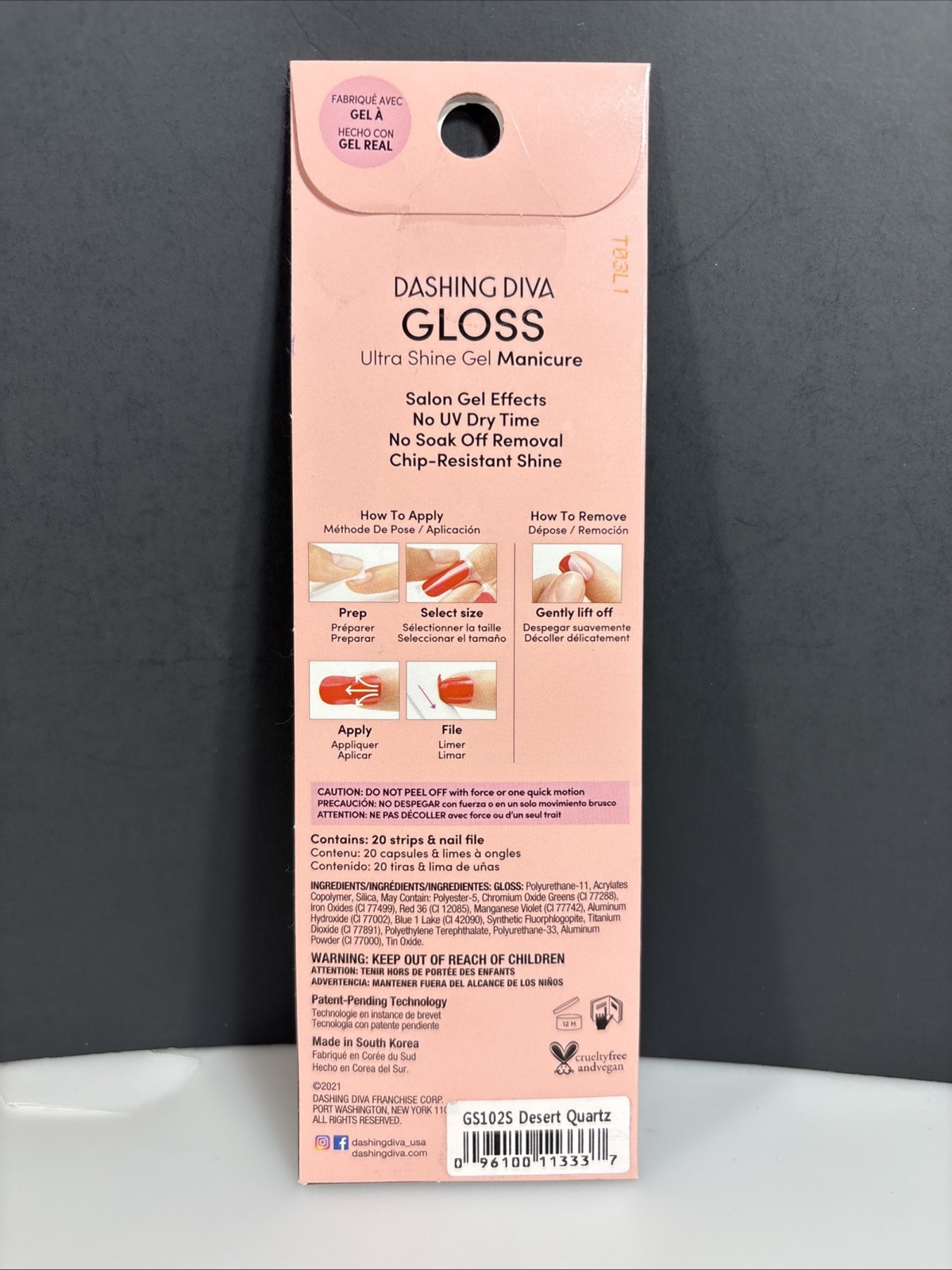 Dashing Diva Gloss Ultra Shine Palette 20 Nail Strips GS102s Desert Quartz NEW