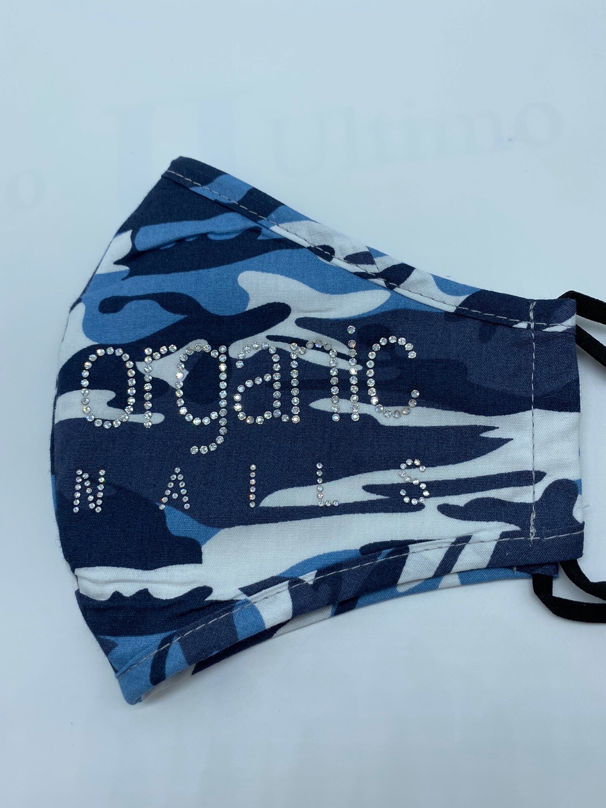 Face Mask Organic nails Con Swarovski Genuino 413412 Camouflage Azul