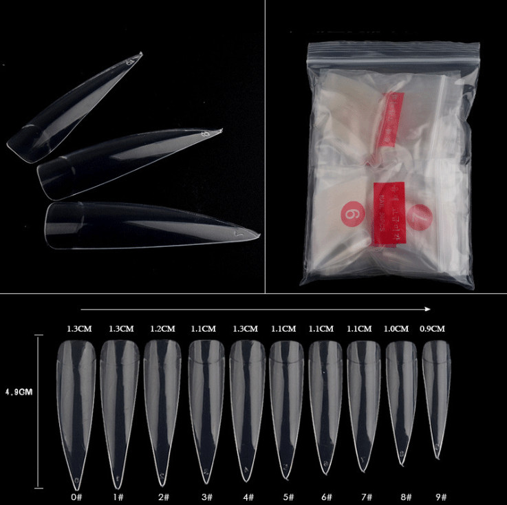 New 500Pcs Fake Nails Natural Transparent Beurty Artistic Nail Set Suit Tools