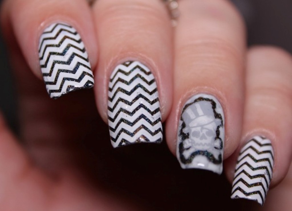 Nail Art Stamping Cool Skull Eye Template Image Plate Stamper Scraper Kit BP 57