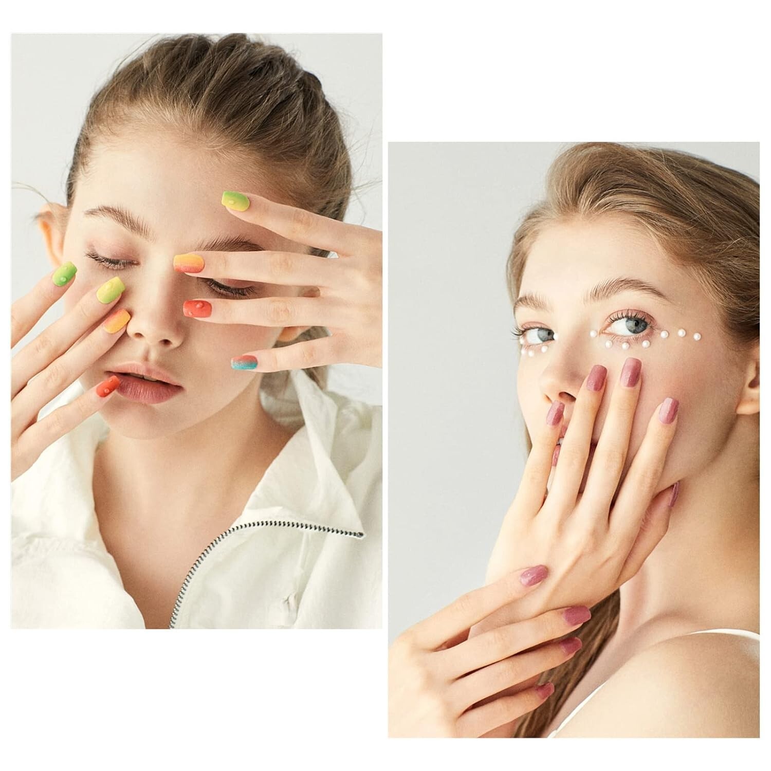 500Pc Nail Tips, Soft Gel Short Square Matte Acrylic Press On Fake Nails ARTDONE