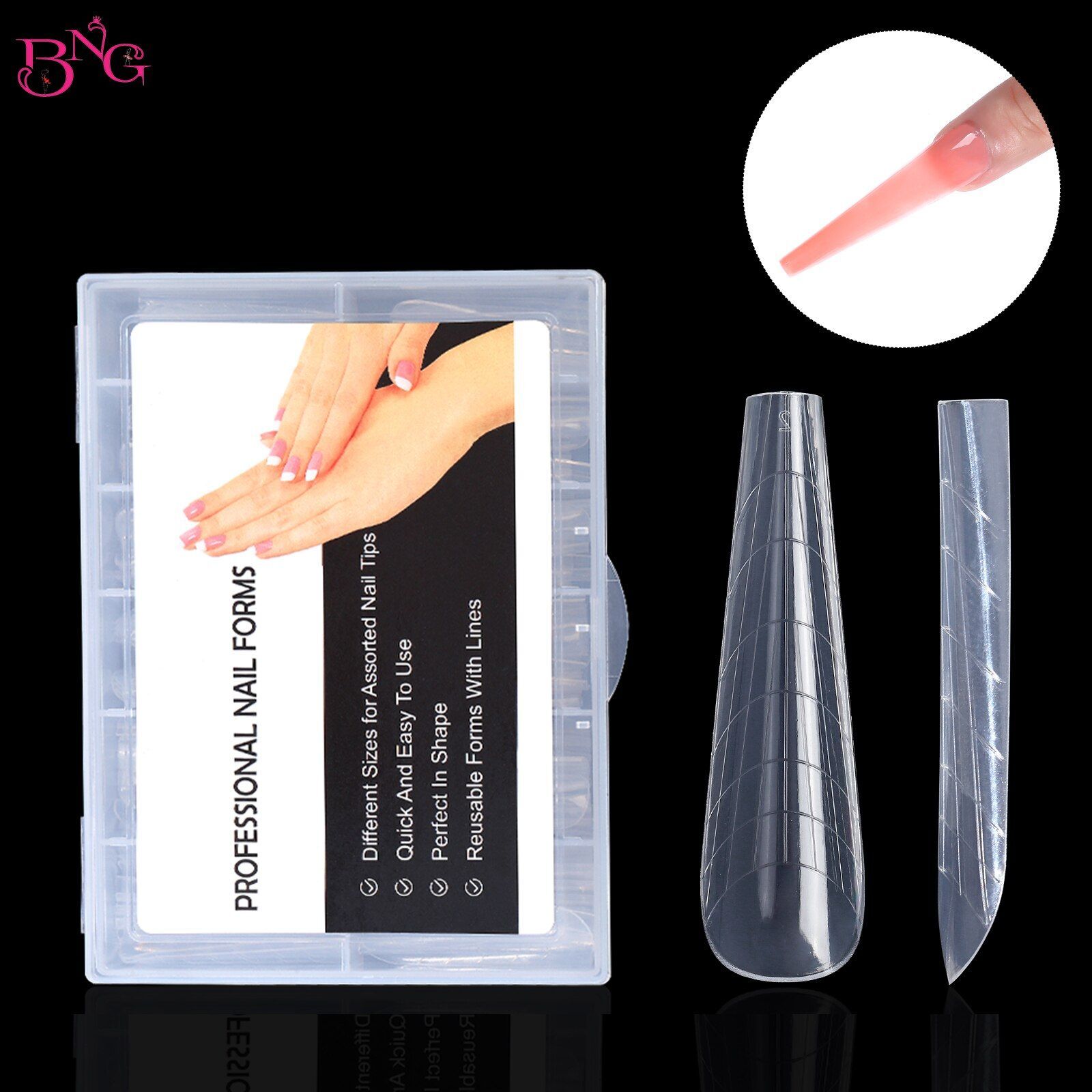 Dual Forms Nails Extension Full Cover-Quick Building Gel Mold Tips Poly Gel Mold