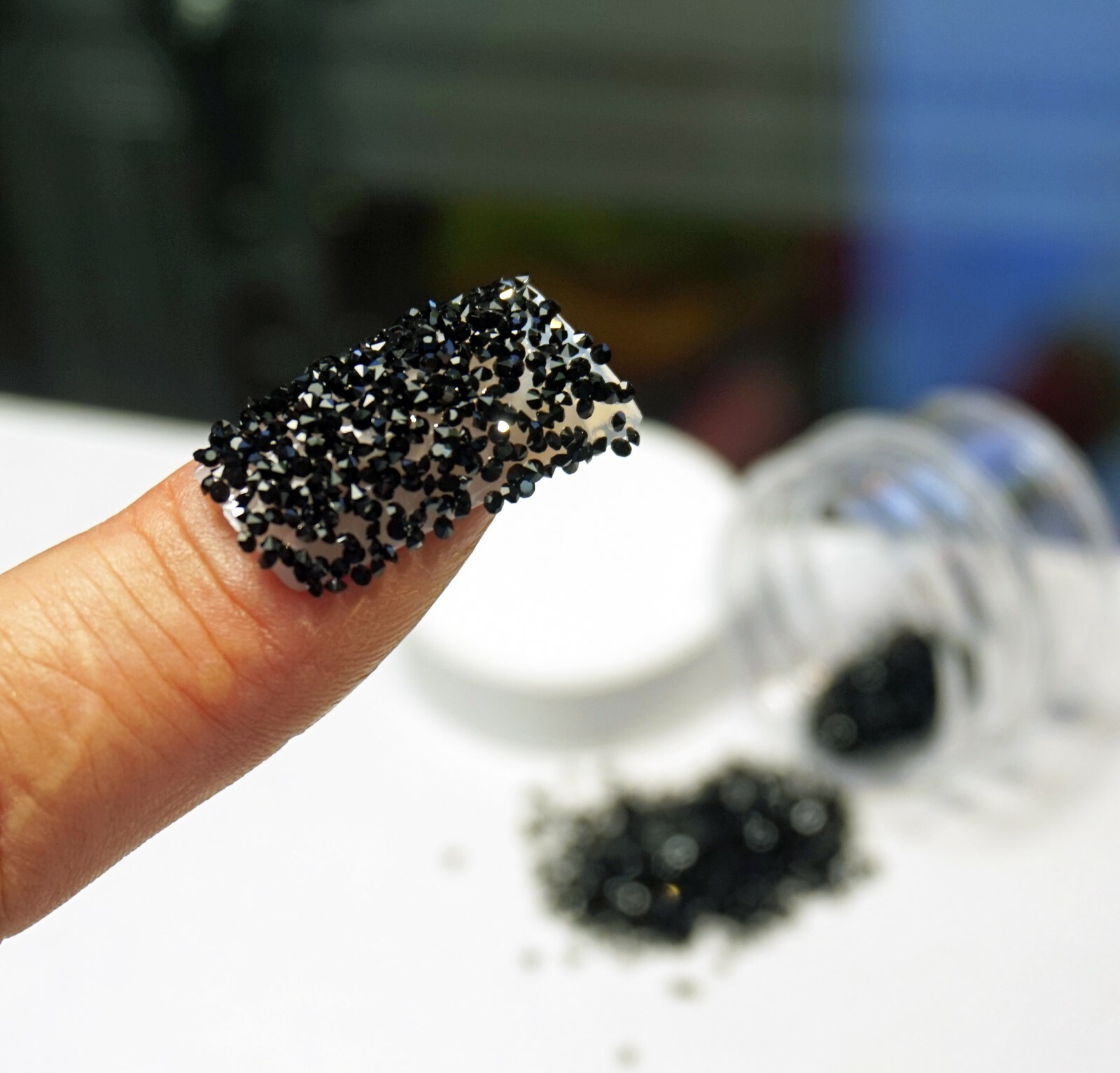 PREMIUM BLACK CRYSTALS FOR NAILS 1000 Pixiecrystals 3D Nail Art Small Gift