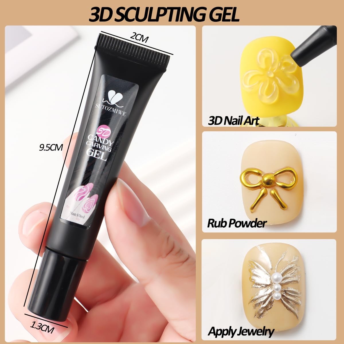 Chrome Nail Powder Metallic Gold And Sier, Magic Mirror Effect Pient