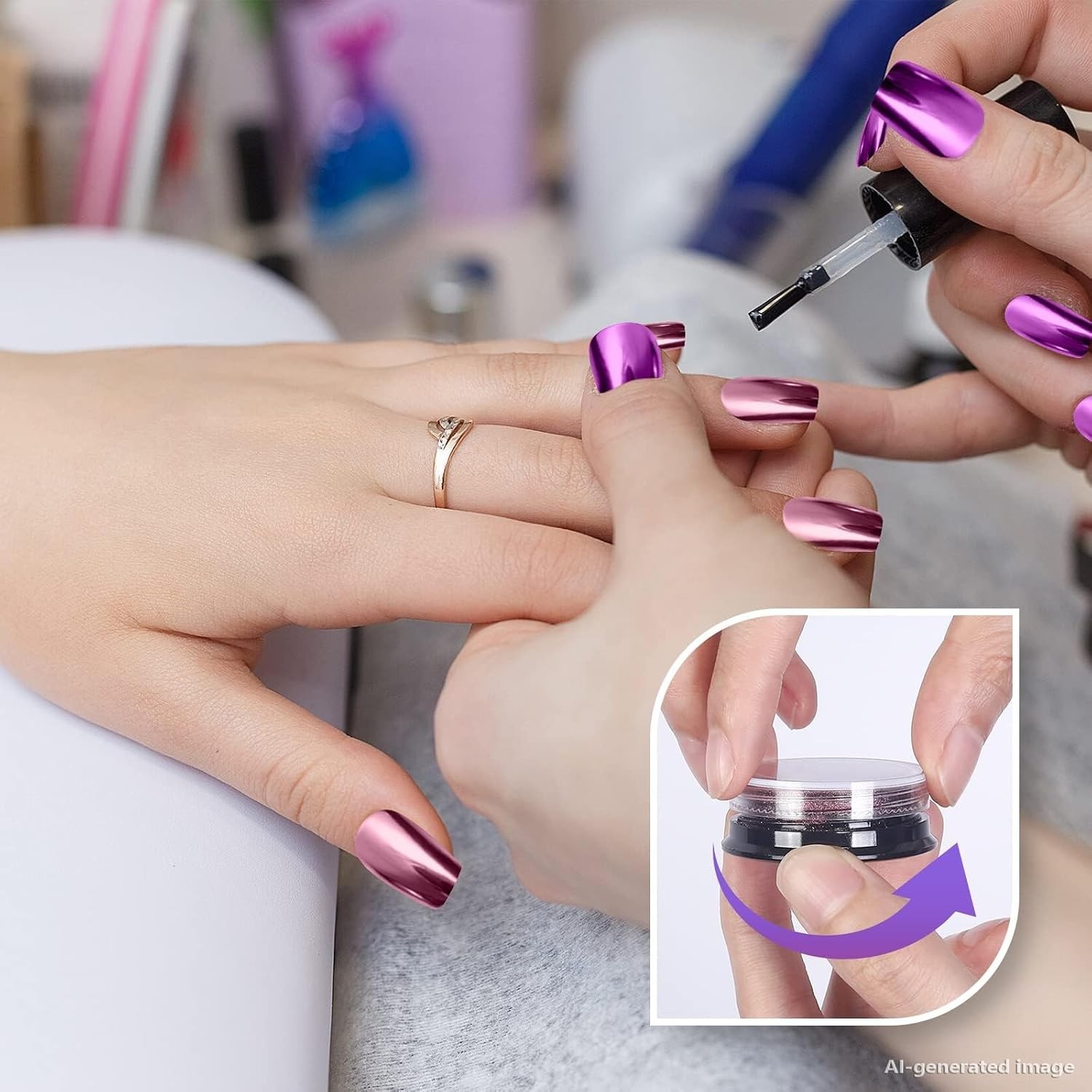 16-Piece Mirror Effect Chrome Nail Powder Set for Professional Nail Artistry