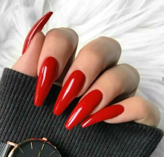 Vibrant Red Gel Nails Press On Nails Classic Cherry Red Fake Nail Matte or Gloss